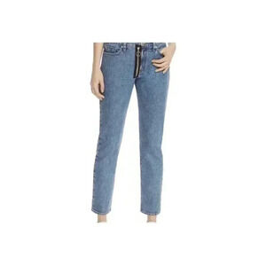 Hudson Womens 27 Crop Riley Relaxed Straight Jeans Exposed Zip NEW